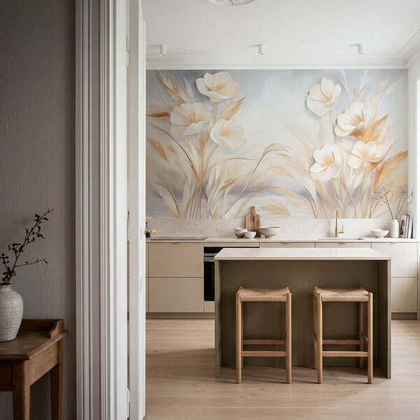 Painting of flowers and grass