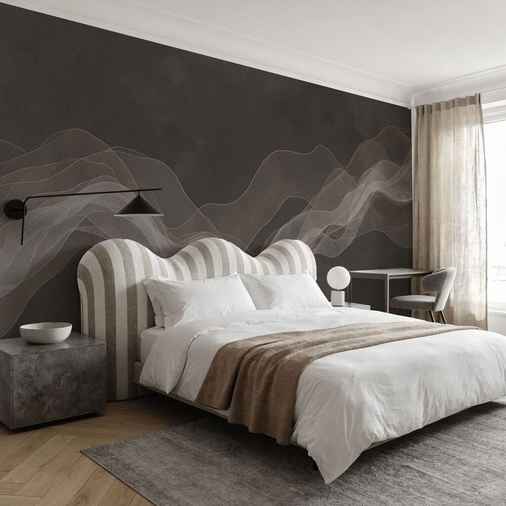 White and brown wavy lines