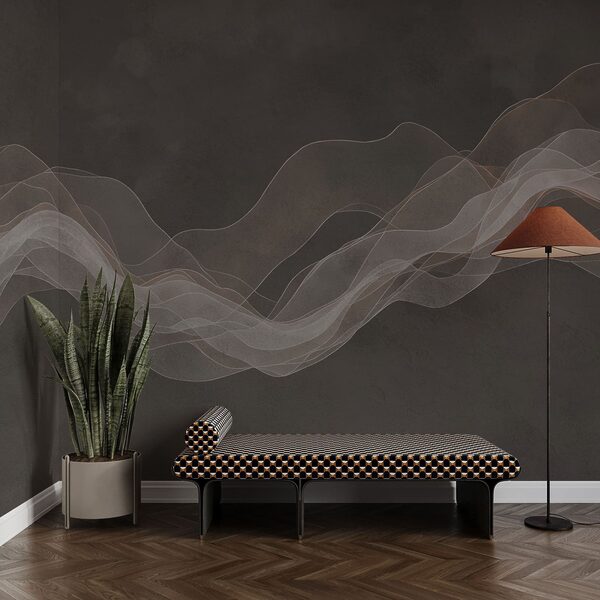 White and brown wavy lines