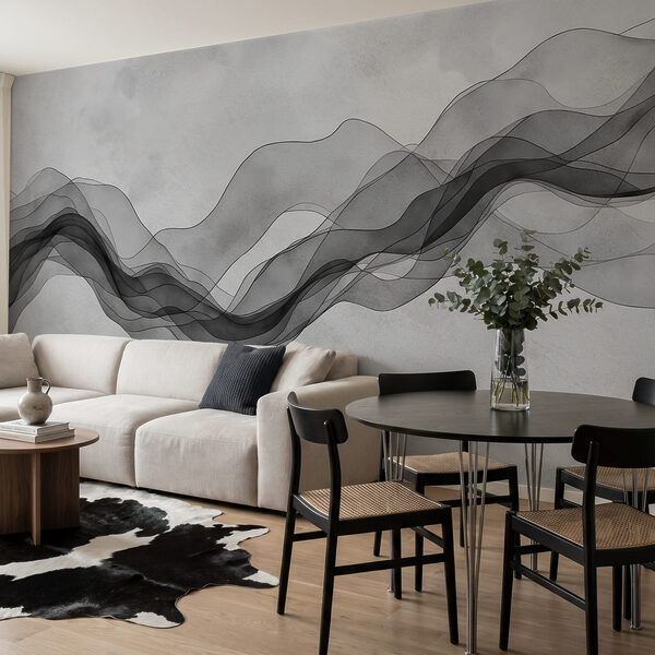 Black and white image of a wave