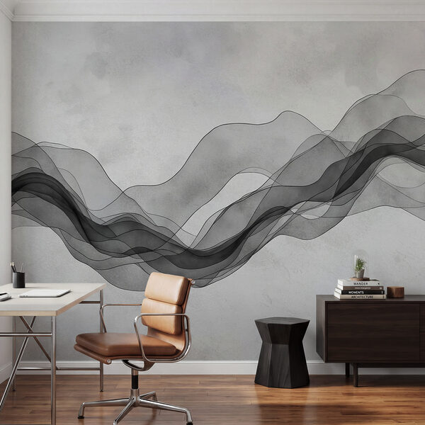 Black and white image of a wave