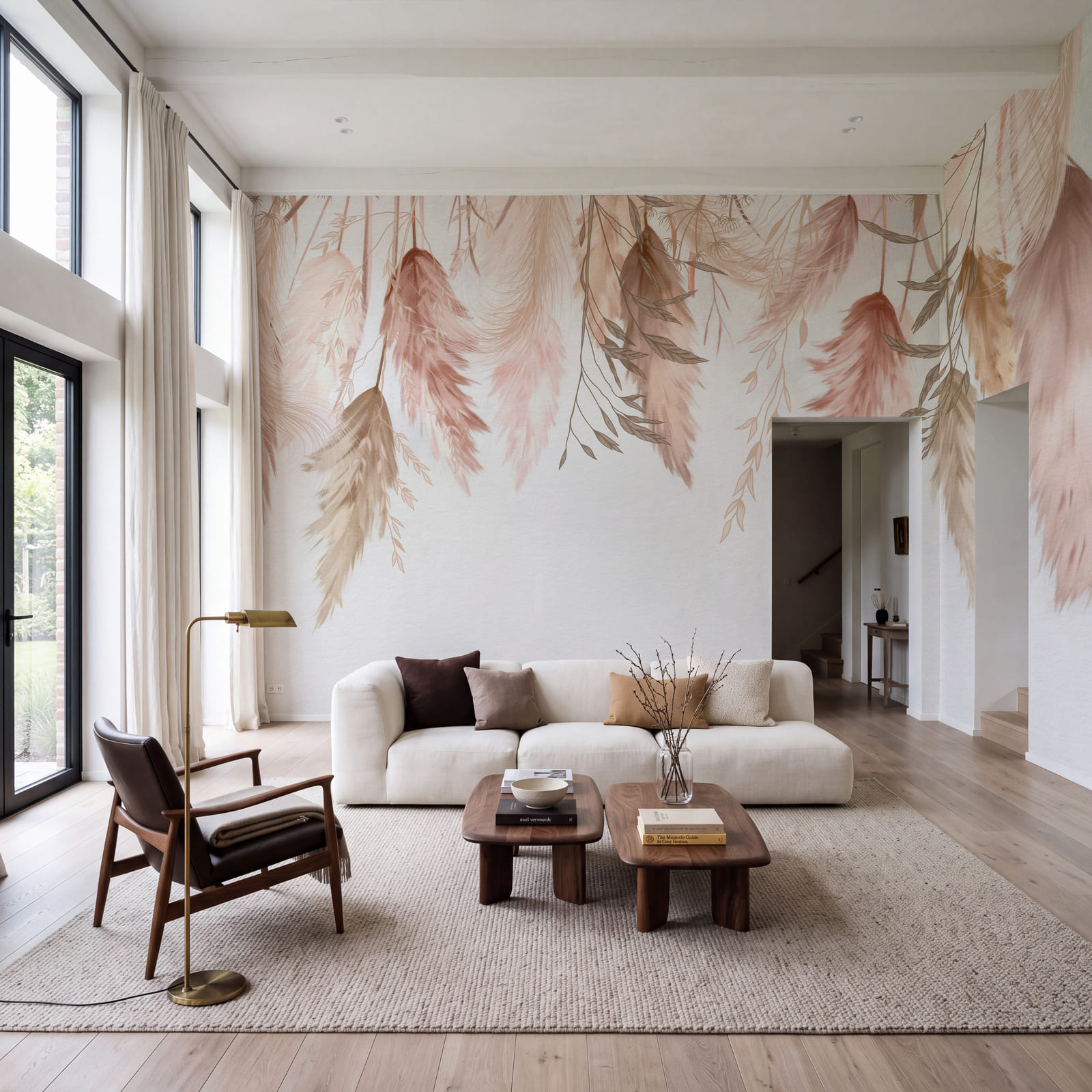 Soft feathery patterns in pastel hues