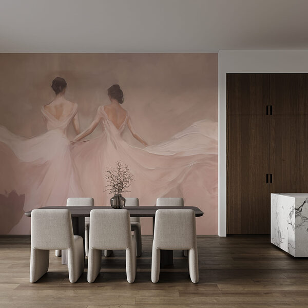Painting of a woman in white dresses Painting of a woman in white dresses