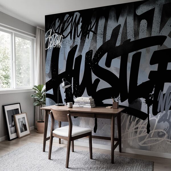 Black and white graffiti Black and white graffiti
