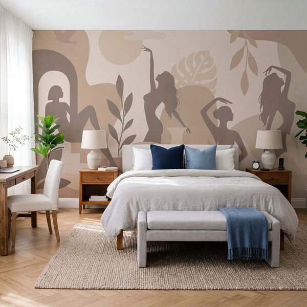 Woman's silhouettes and plants Woman's silhouettes and plants