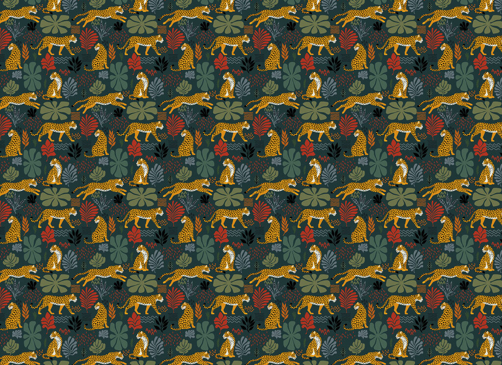 Pattern of cheetahs and plants