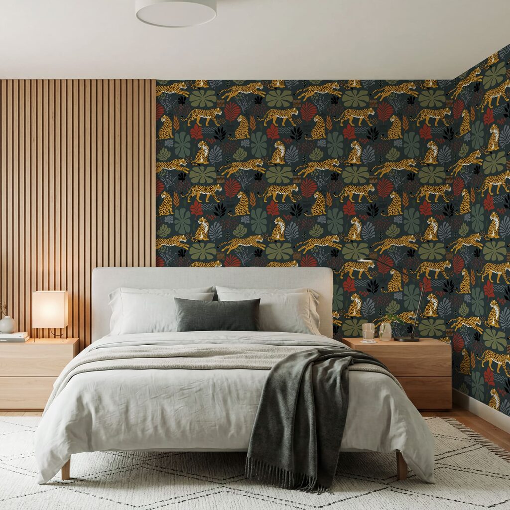 Pattern of cheetahs and plants