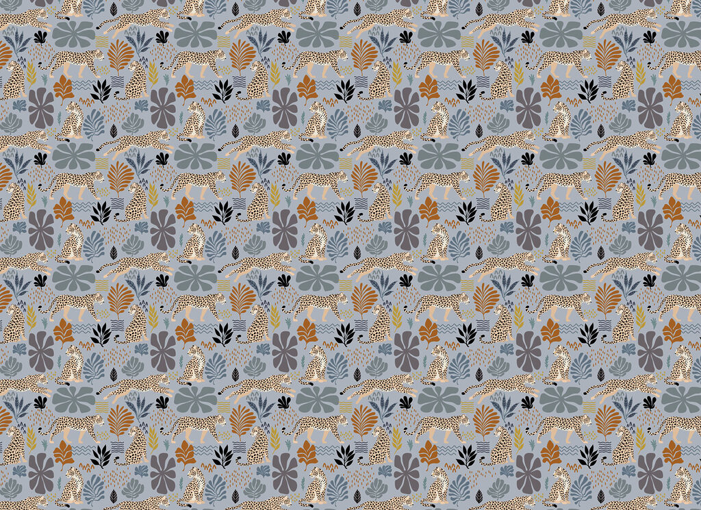 Pattern of leopards and plants