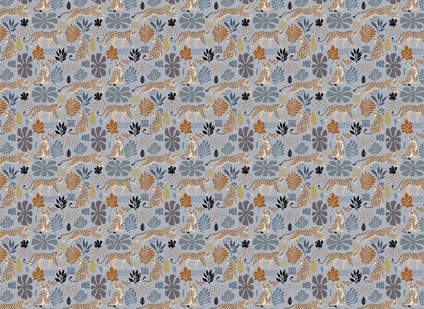 Pattern of leopards and plants