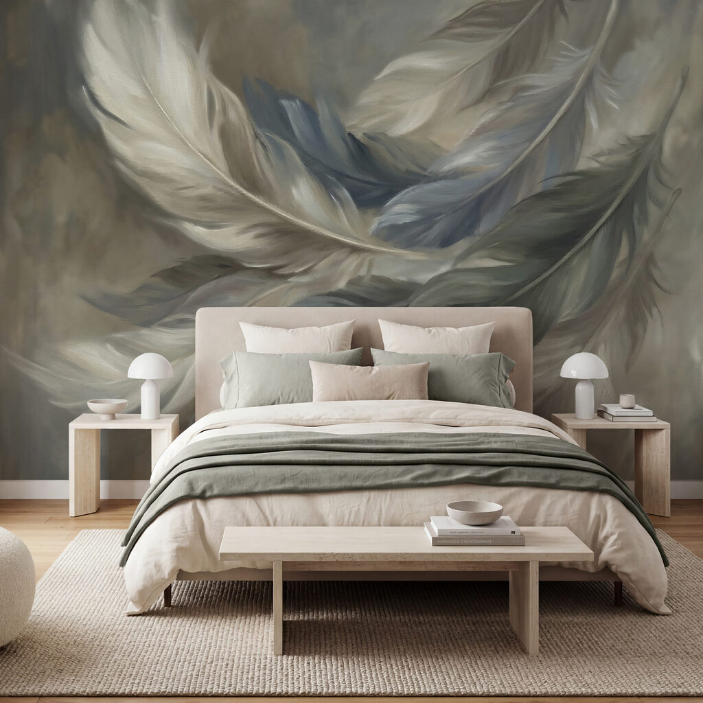 Soft feathers in gentle motion