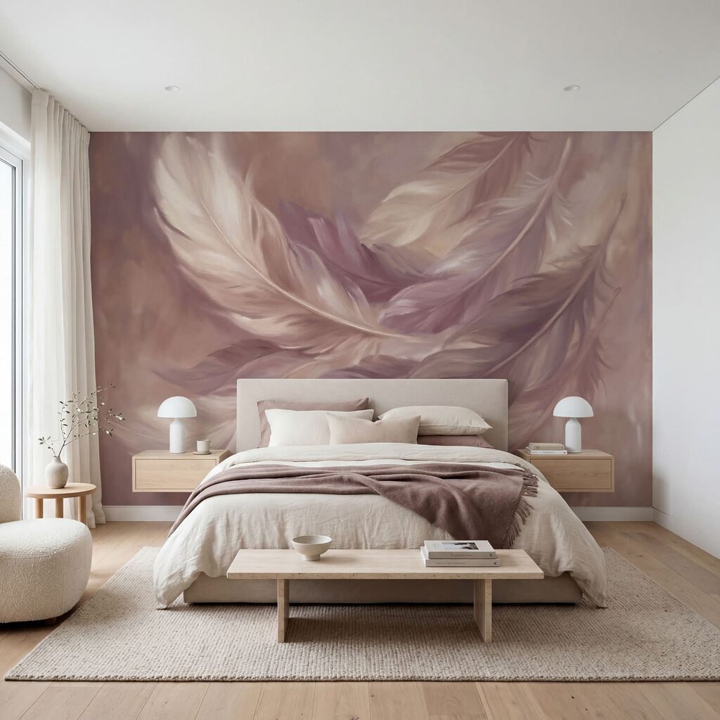 Delicate feathers in soft hues