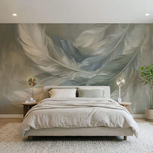 Soft feathers in gentle hues
