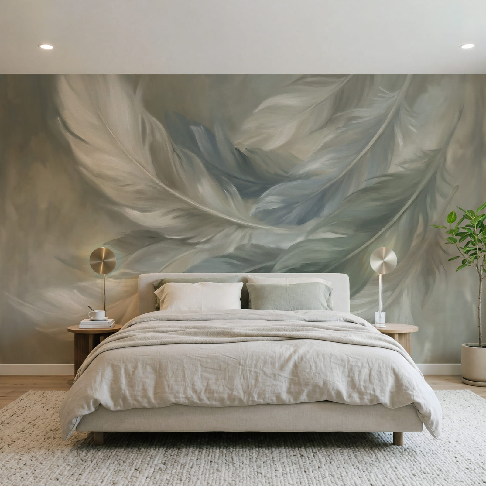 Soft feathers in gentle hues
