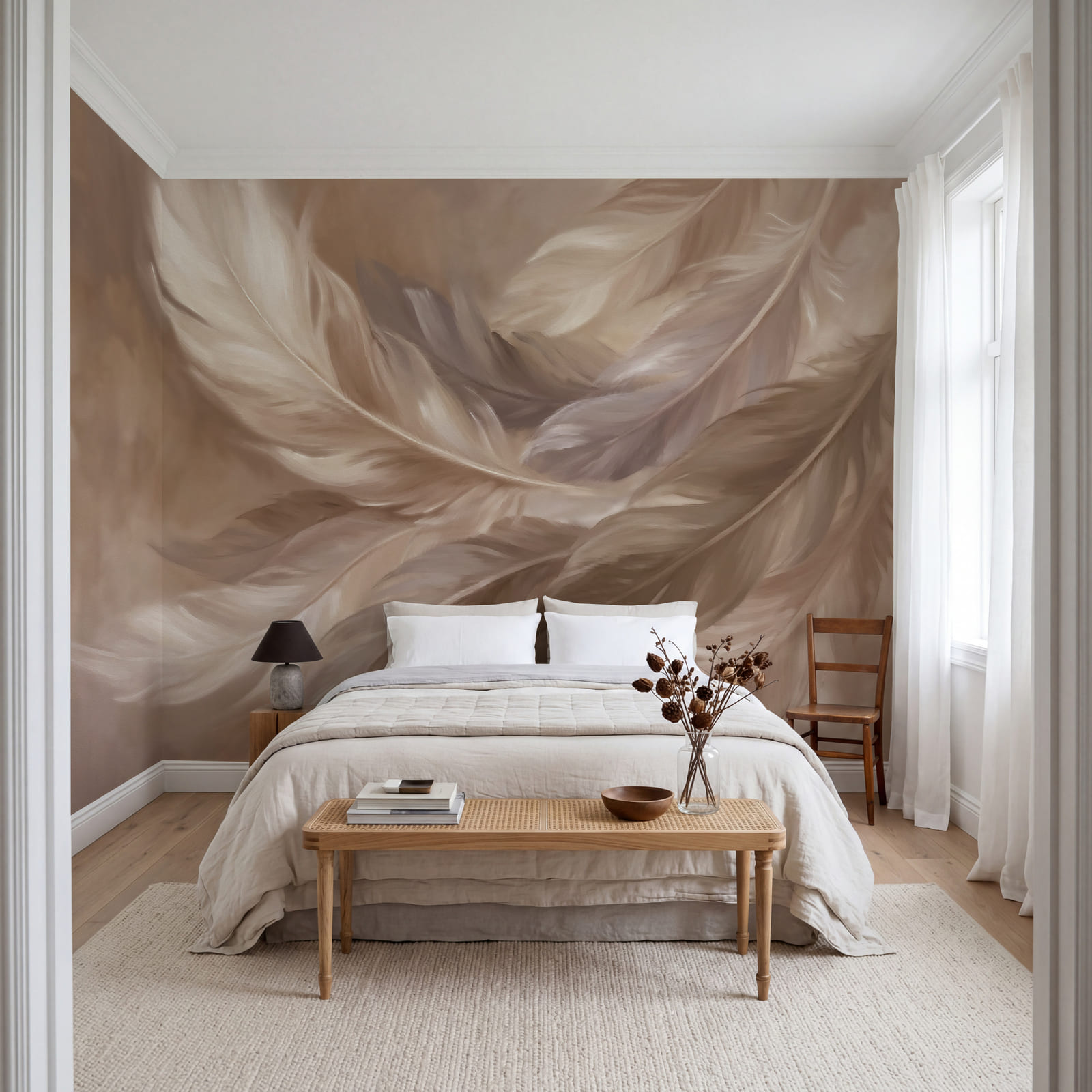 Gentle feathers in soft hues