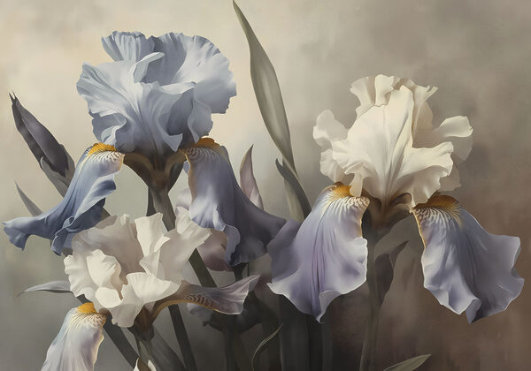 Group of flowers with leaves