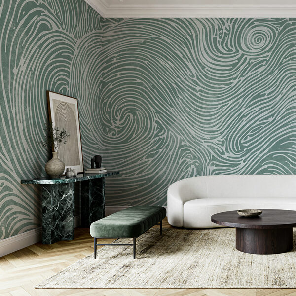 Flowing lines in soothing turquoise tones Flowing lines in soothing turquoise tones