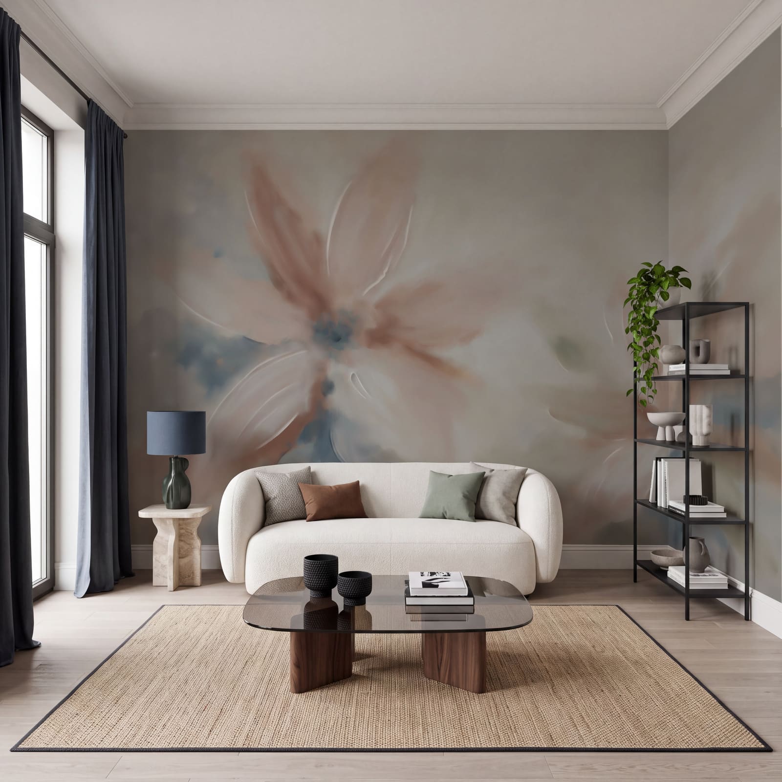Painting of flowers on a white surface Painting of flowers on a white surface