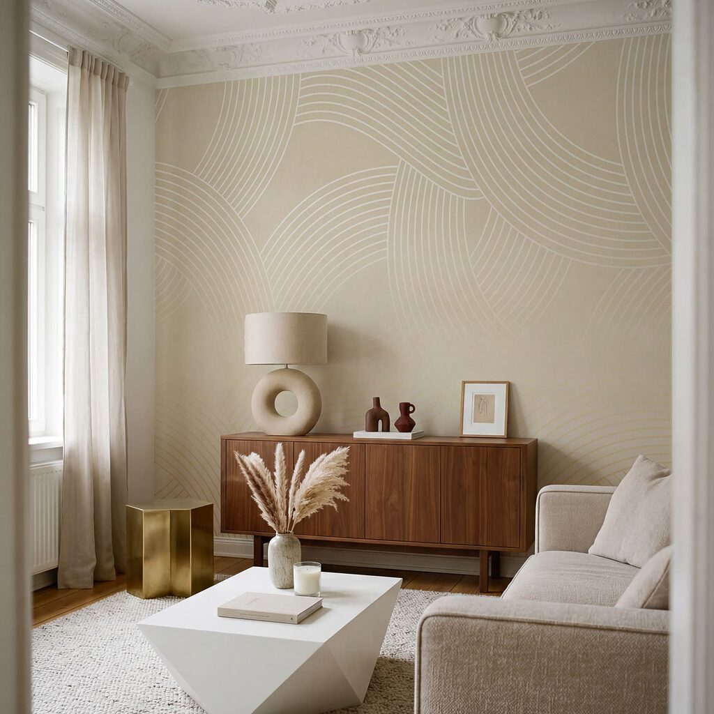 Flowing lines create subtle elegance