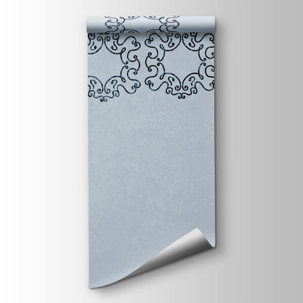 Blue background with black and white patterns