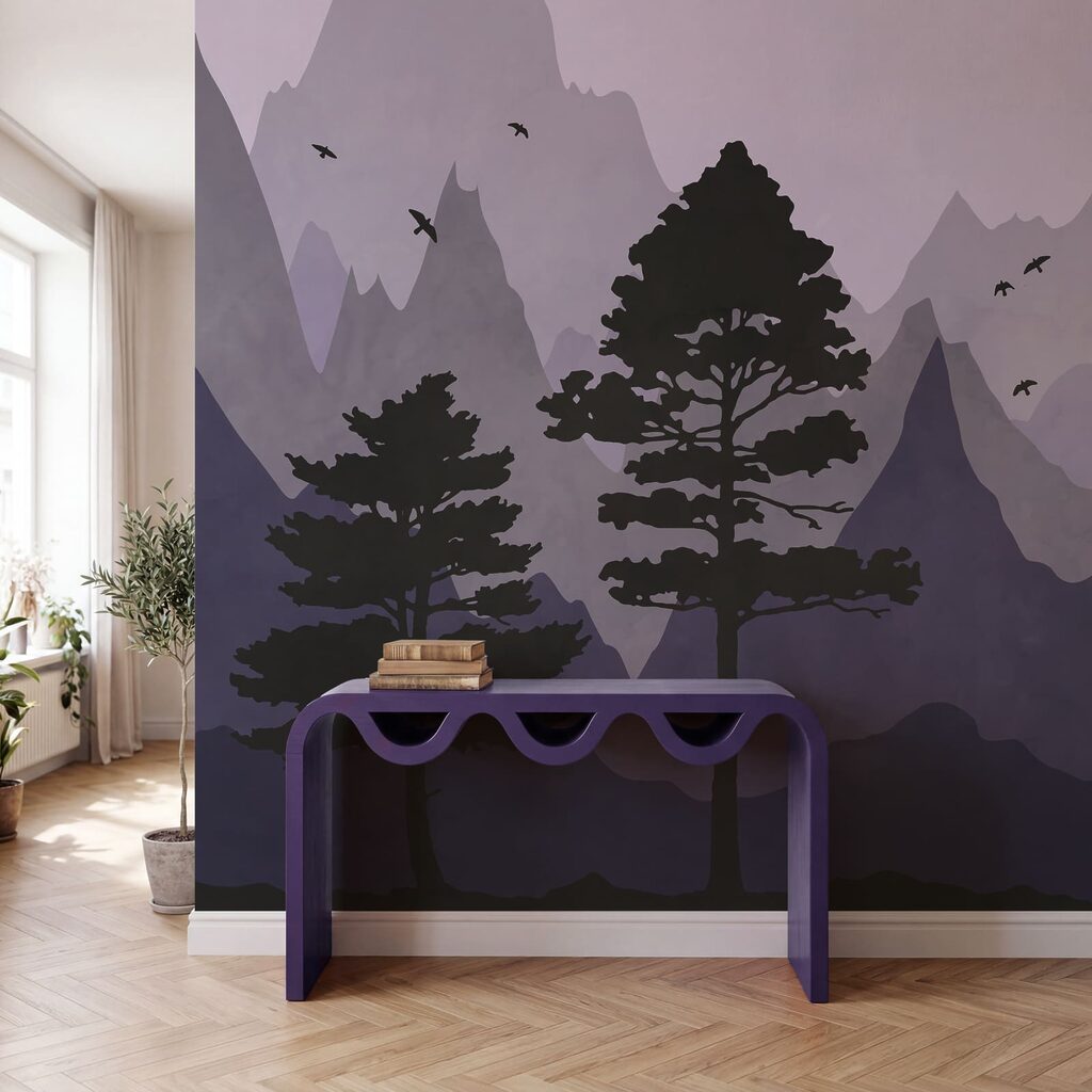 Landscape with mountains and trees Landscape with mountains and trees