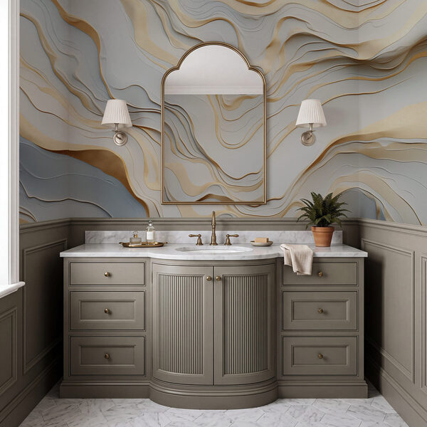Wall mural Abstract waves of light tones