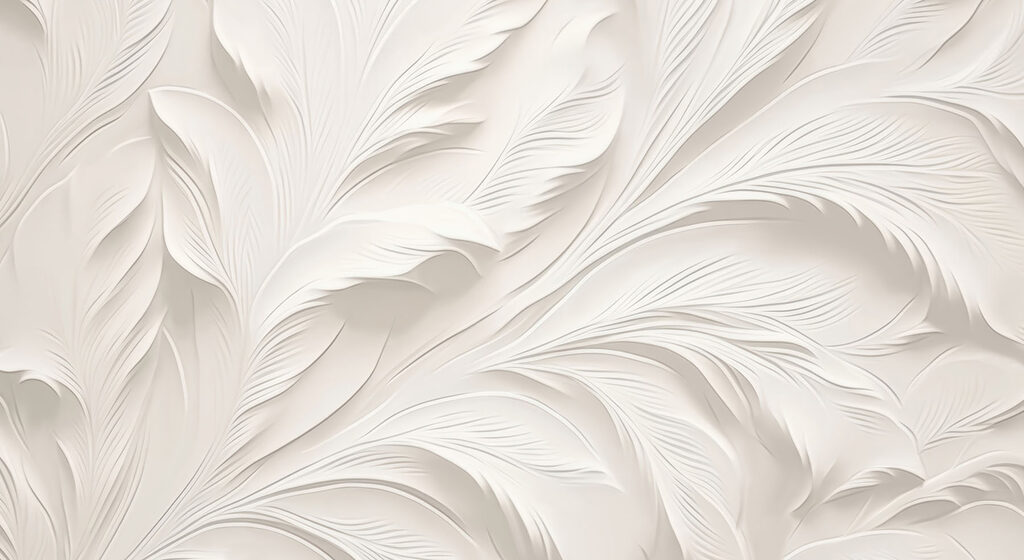 White feather pattern on a white surface