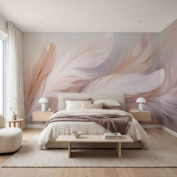 Delicate feathers in soft pastel hues Delicate feathers in soft pastel hues