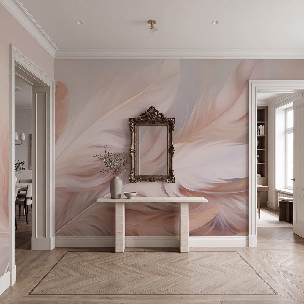 Delicate feathers in soft pastel hues Delicate feathers in soft pastel hues