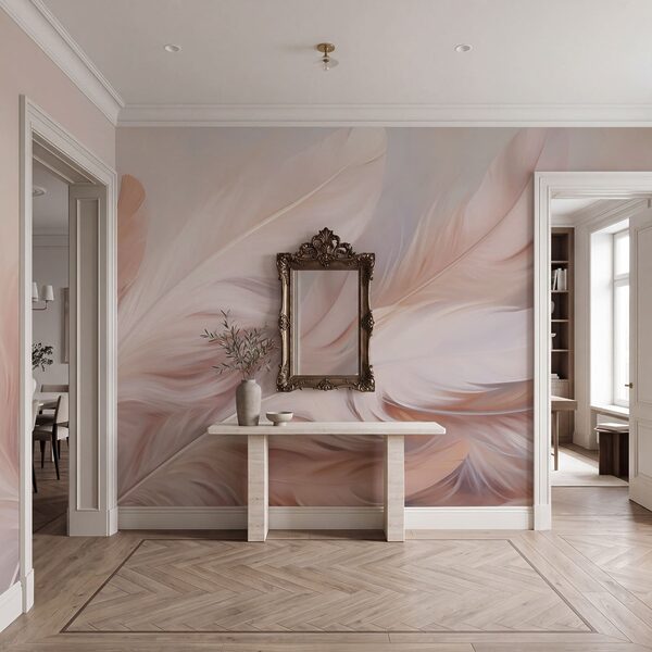 Delicate feathers in soft pastel hues Delicate feathers in soft pastel hues