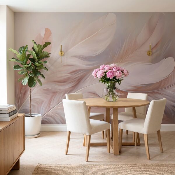 Delicate feathers in soft pastel hues Delicate feathers in soft pastel hues