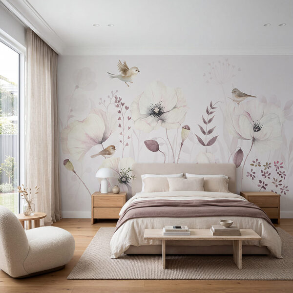 Painting of flowers and birds Painting of flowers and birds