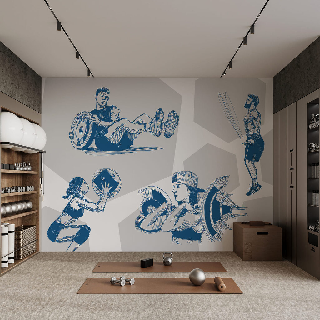 Collage of images of a man and a woman doing squats Collage of images of a man and a woman doing squats