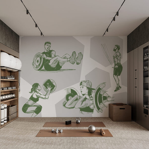 Collage of images of a man and a woman doing squats