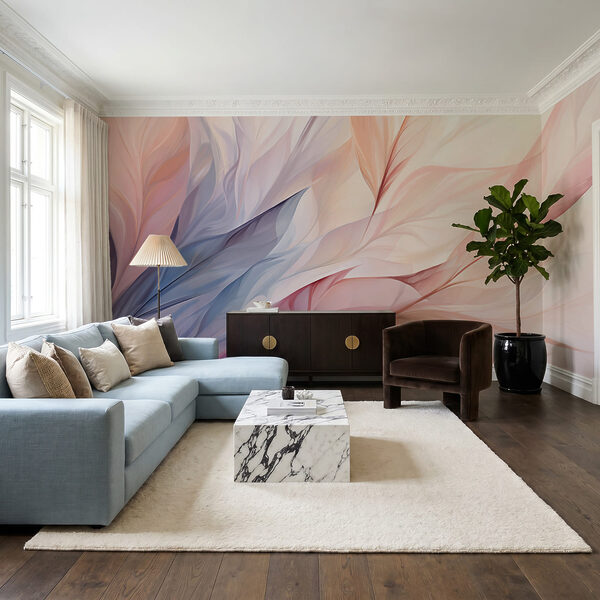 Soft flowing leaves in pastel colors