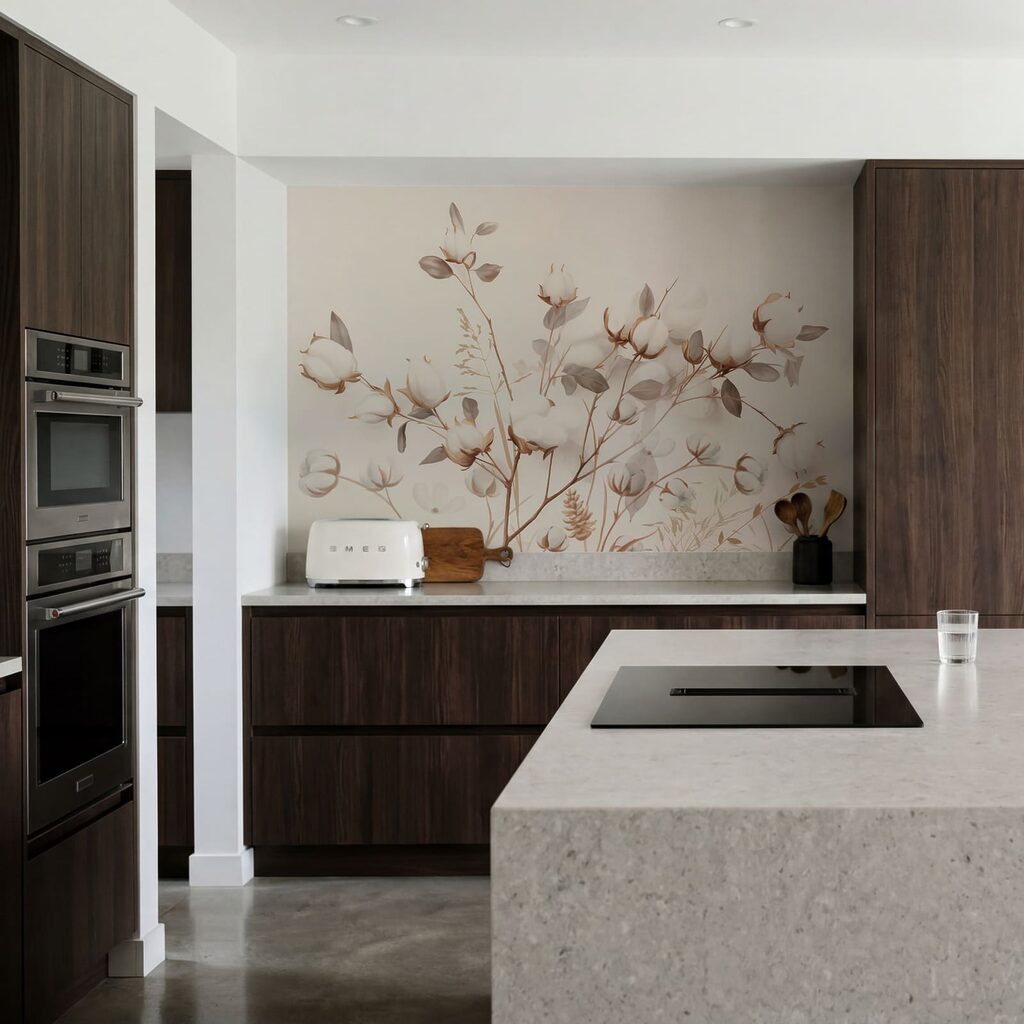 Delicate cotton blooms in soft tones