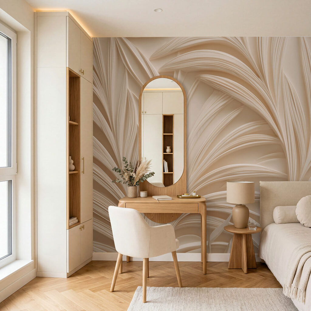 Elegant leaf patterns in soft tones