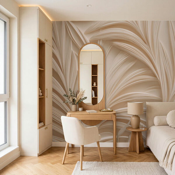 Elegant leaf patterns in soft tones