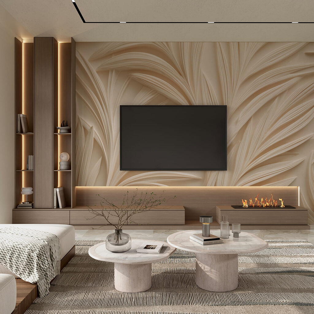 Elegant leaf patterns in soft tones