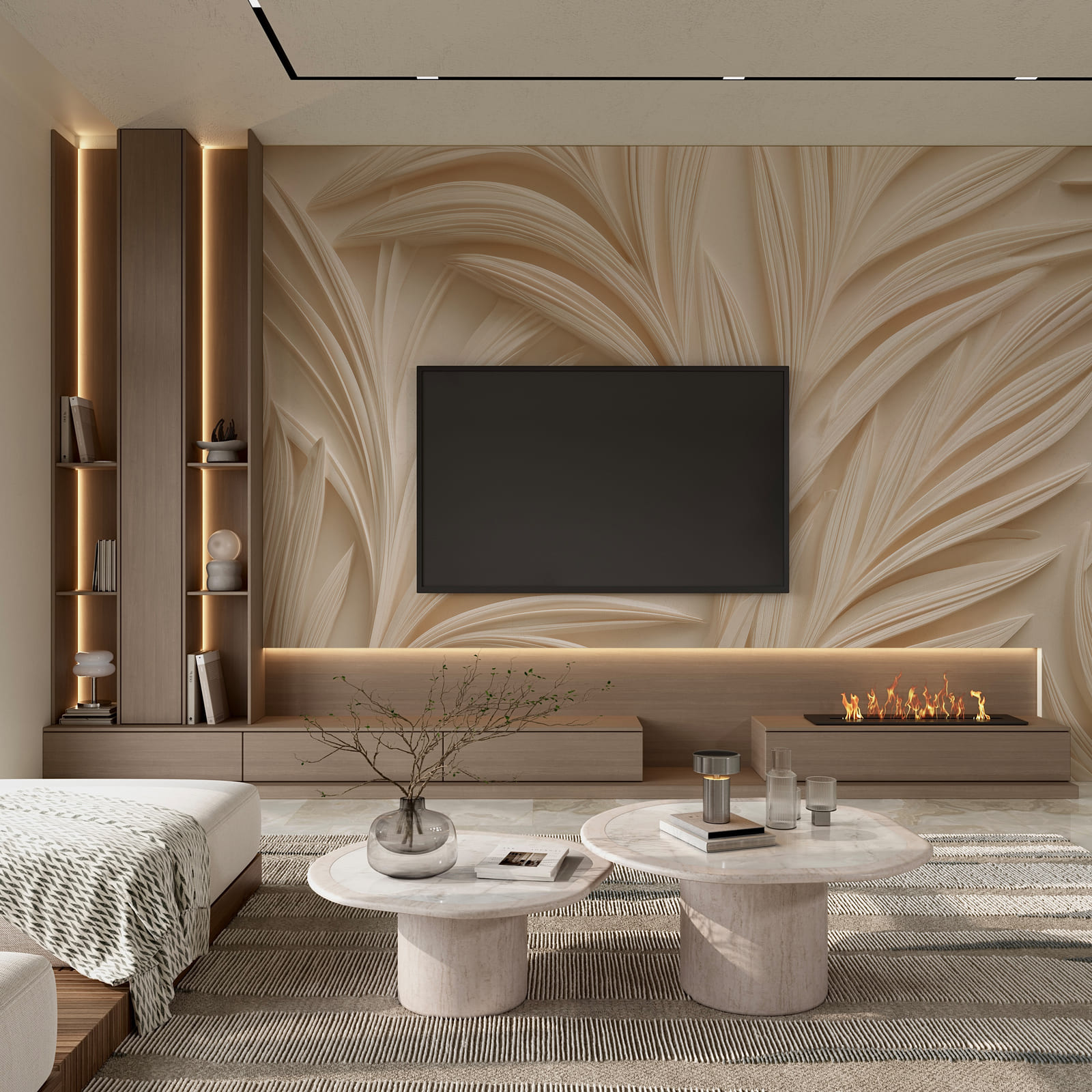 Elegant leaf patterns in soft tones