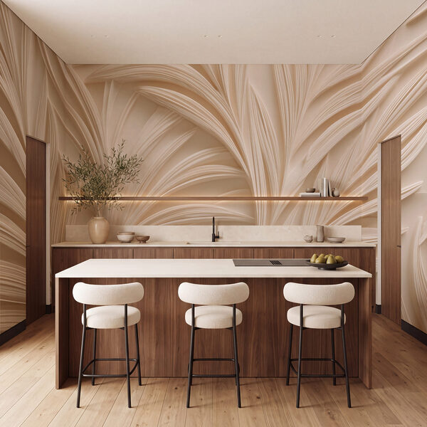 Elegant leaf patterns in soft tones