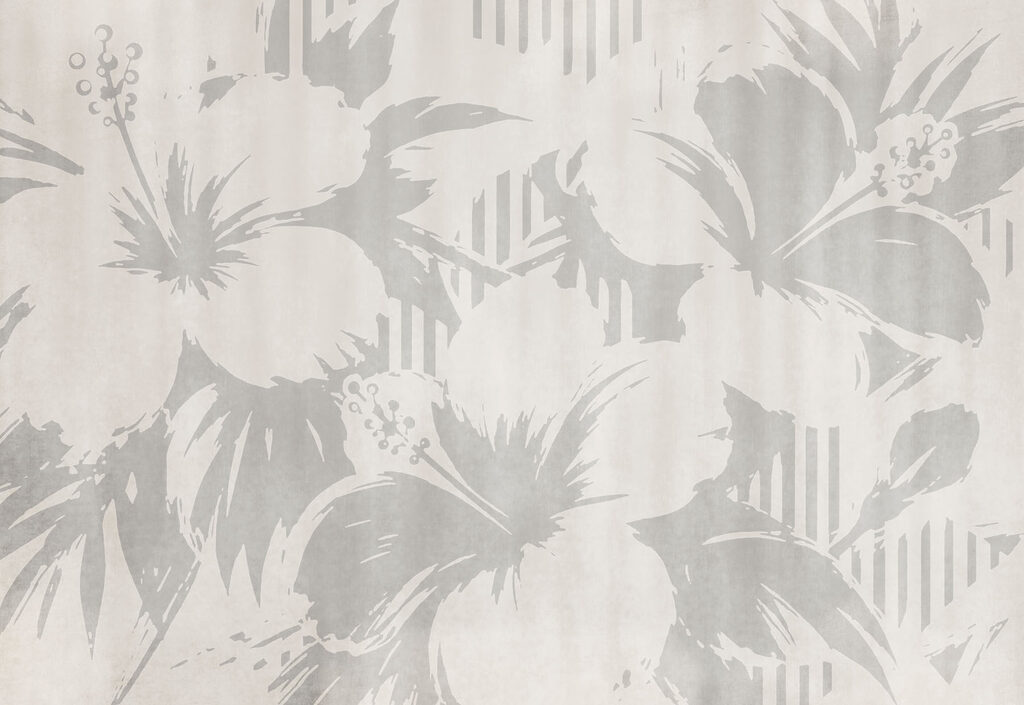 White and grey floral pattern