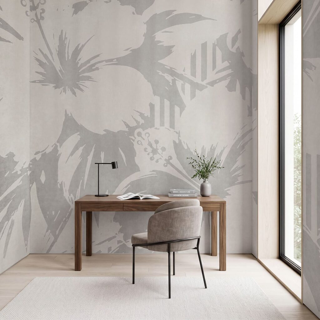 White and grey floral pattern