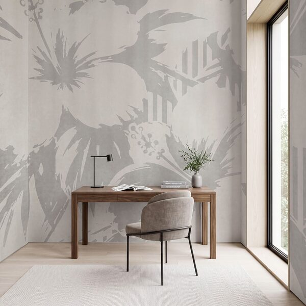 White and grey floral pattern