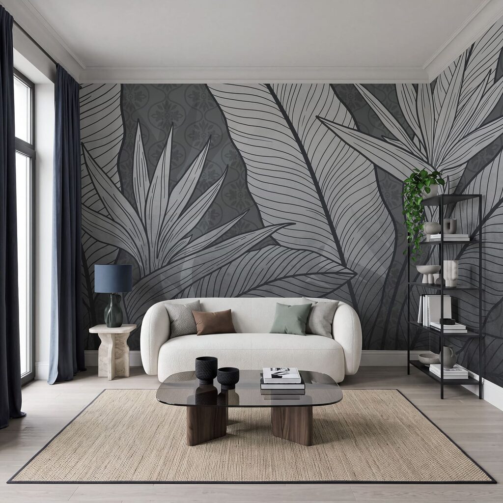 - Intricate foliage in monochrome palette - Intricate foliage in monochrome palette