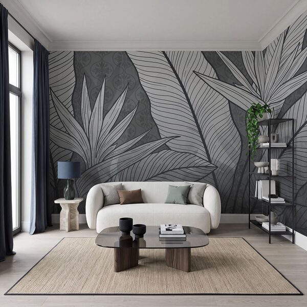 - Intricate foliage in monochrome palette - Intricate foliage in monochrome palette