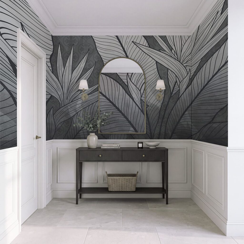 - Intricate foliage in monochrome palette - Intricate foliage in monochrome palette