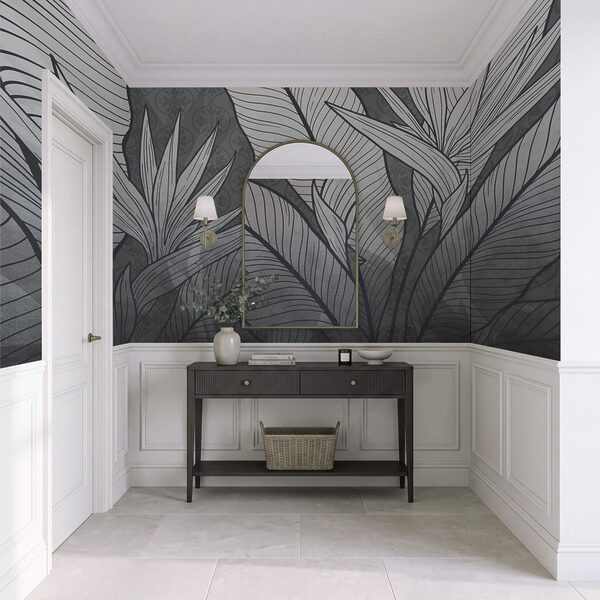 - Intricate foliage in monochrome palette - Intricate foliage in monochrome palette