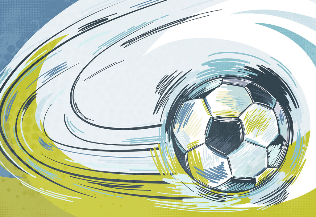 Football ball in motion Football ball in motion