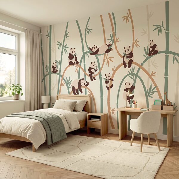 Wall mural Pandas on a tree