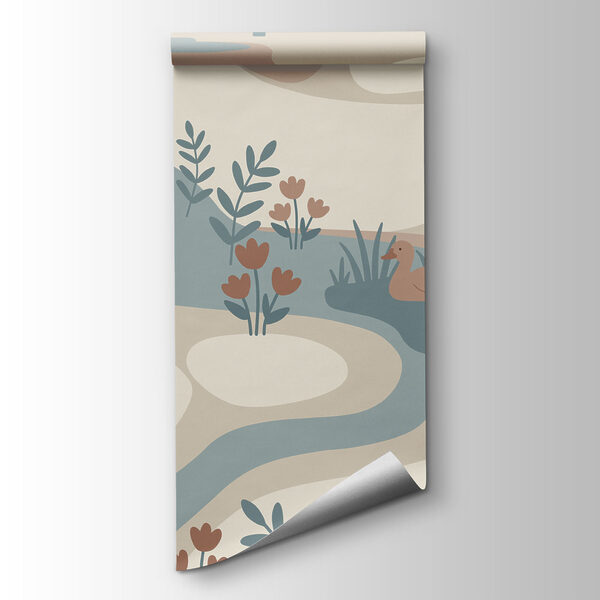Landscape with ducks and trees Landscape with ducks and trees